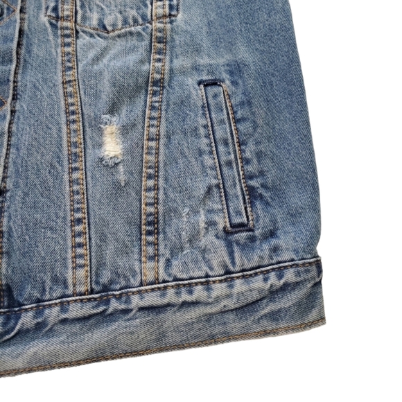 Gap 1969 Distressed Jean Vest Sz Small - Picture 3 of 6